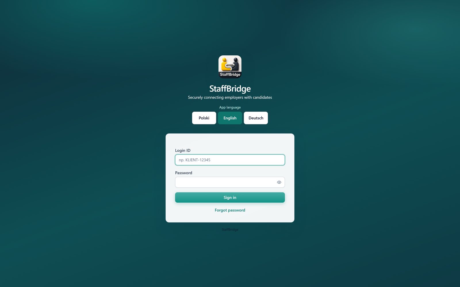 Client portal sign-in